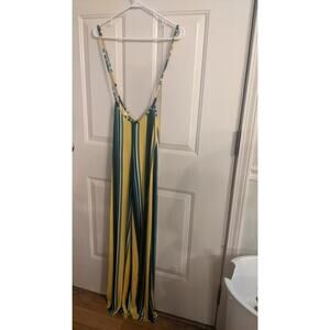Codigo Striped Pants Suit, Medium, Yellow, Green, Black, White
